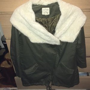 Fur collar parka - xs